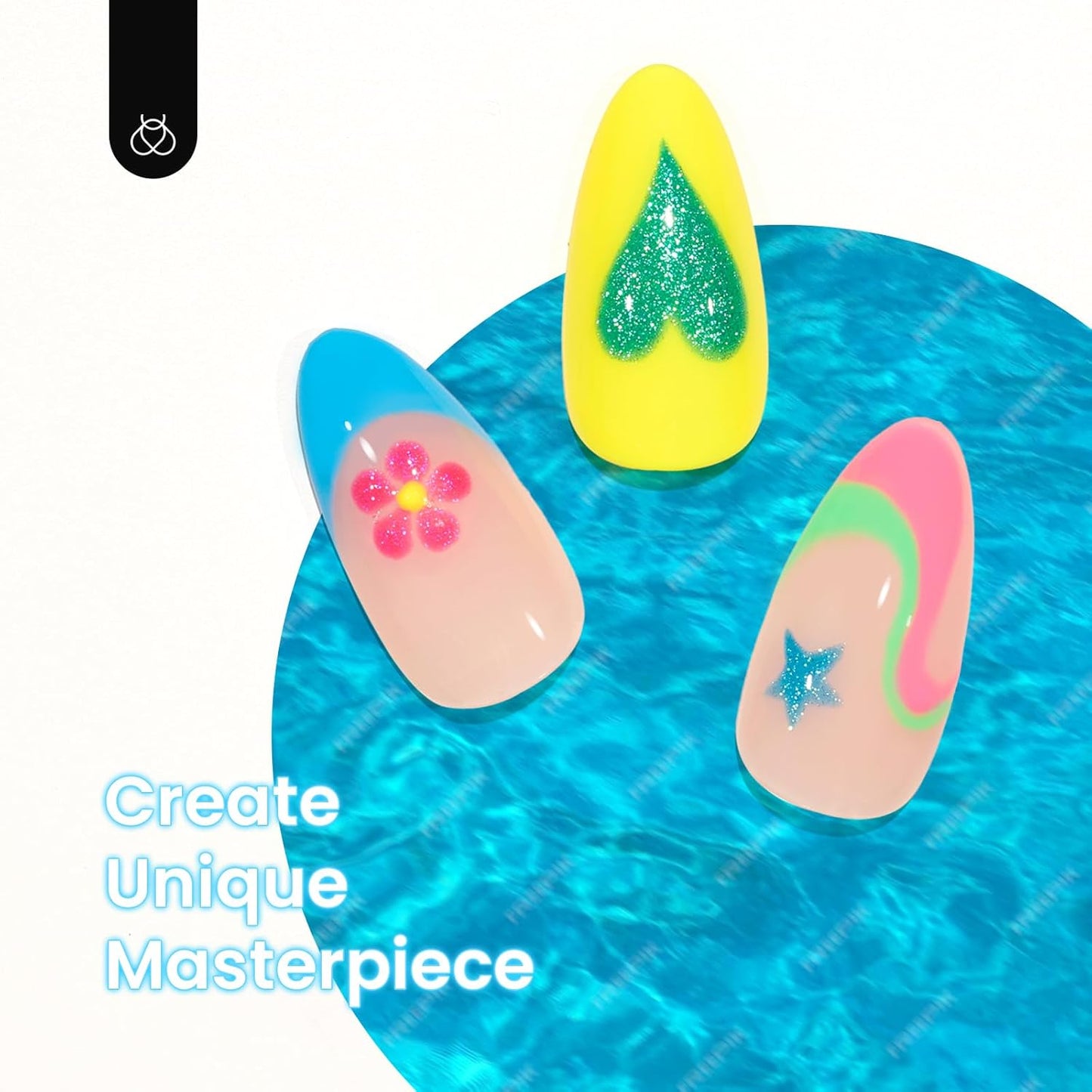 Beetles Neon Gel Polish Set, 6 Colors Glitter Blue Hot Pink Gel Nail Polish Green Nail Polish Shimmer Nail Design Nail Art Soak Off U v Nail Lamp Cured Manicure Kit Diy at Home Gifts for Women