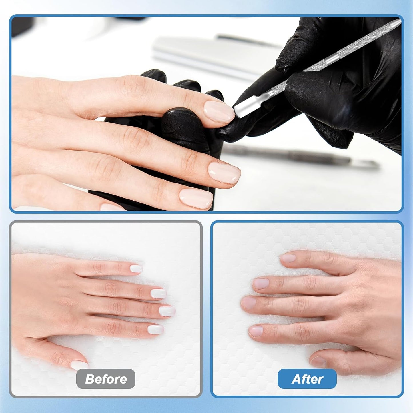 5 Pcs Dual Head Cuticle Pushers,Metal Cuticle Pusher and Scraper Stainless Steel Nail Scraper Nail Cleaner Tool Care Tool for Professional Salon & Home Manicure