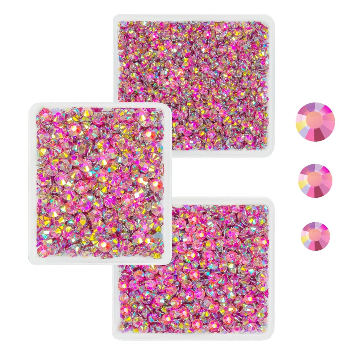 Rose Pink AB Resin Rhinestones for Crafting 3mm 4mm 5mm Hot Pink Flatback Stones SS10 SS16 SS20 Rose Red Diamonds Crystals Gems Charms for Nails Face Eyes Makeup Tumblers Bottles Crafts Shoes