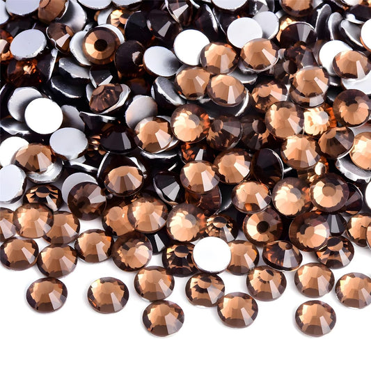 Flatback Rhinestones Round Gems for Nails Art and Crafts 2000Pcs SS16 4mm Glitter Crystals Stone DIY Bags Clothes Shoes (Dark Coffee)