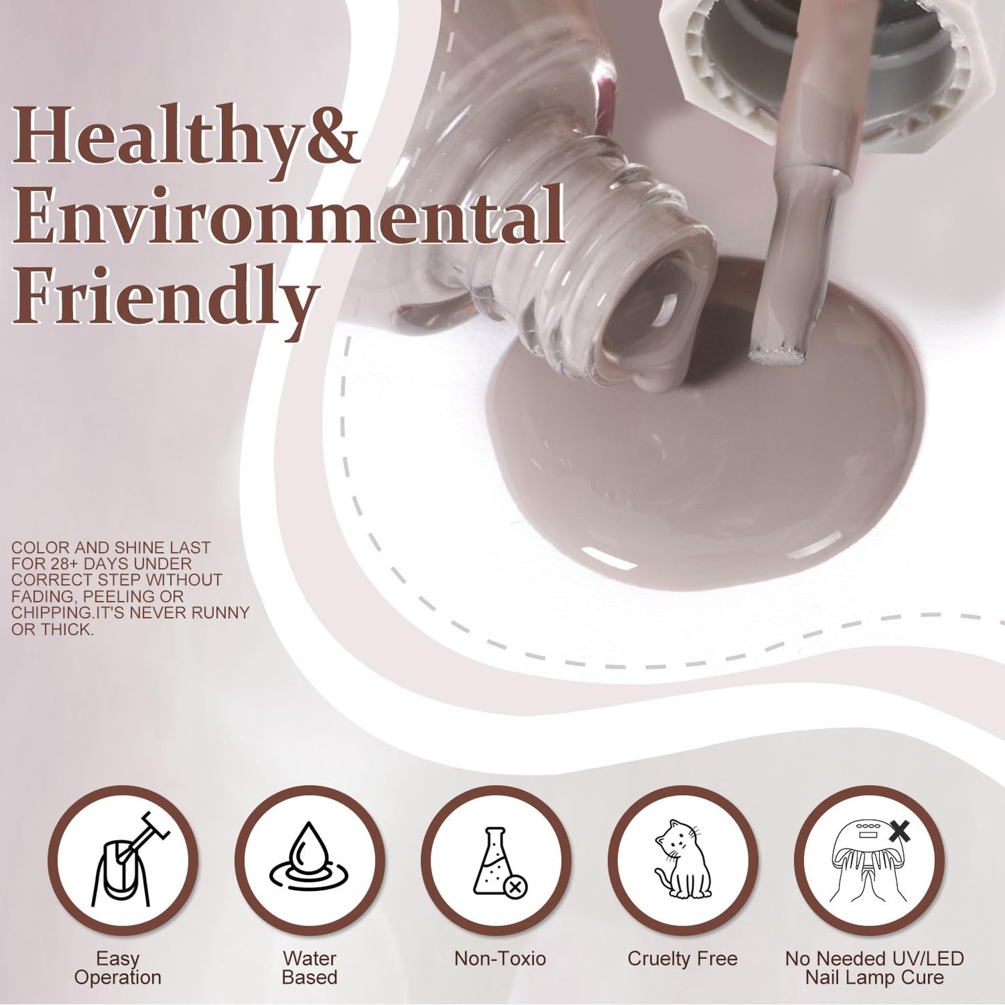 Major Dijit Quick Dry Nail Polish 12ml/0.41fl oz Gray Regular Nail Lacquer Fast Drying & Long Lasting Nail Polish Nail Art Effect for Nail Salon