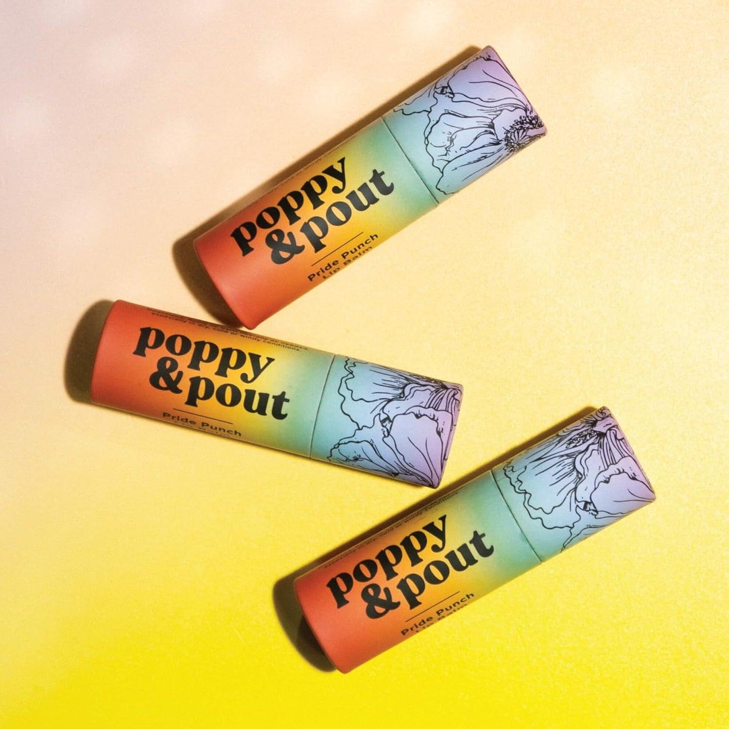 Poppy & Pout Pride Punch Jumbo Lip Balm | All Natural Lip Balms & Moisturizers | Hydrates with Beeswax, Vitamin E, Organic Coconut Oil | Cruelty-Free | Lip Balm in Recyclable Cardboard Tube