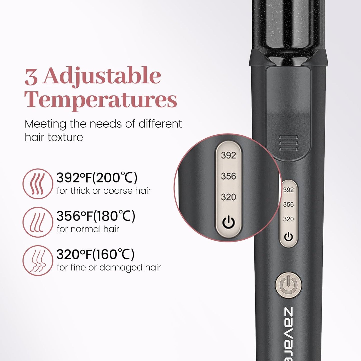 Zavarea Travel Curling Iron, 1 Inch Mini Curling Iron for Short Hair, Ceramic Barrel with 3 Adjustable Temp, Dual Voltage for Travel, Auto Shut-Off, Includes Storage Bag