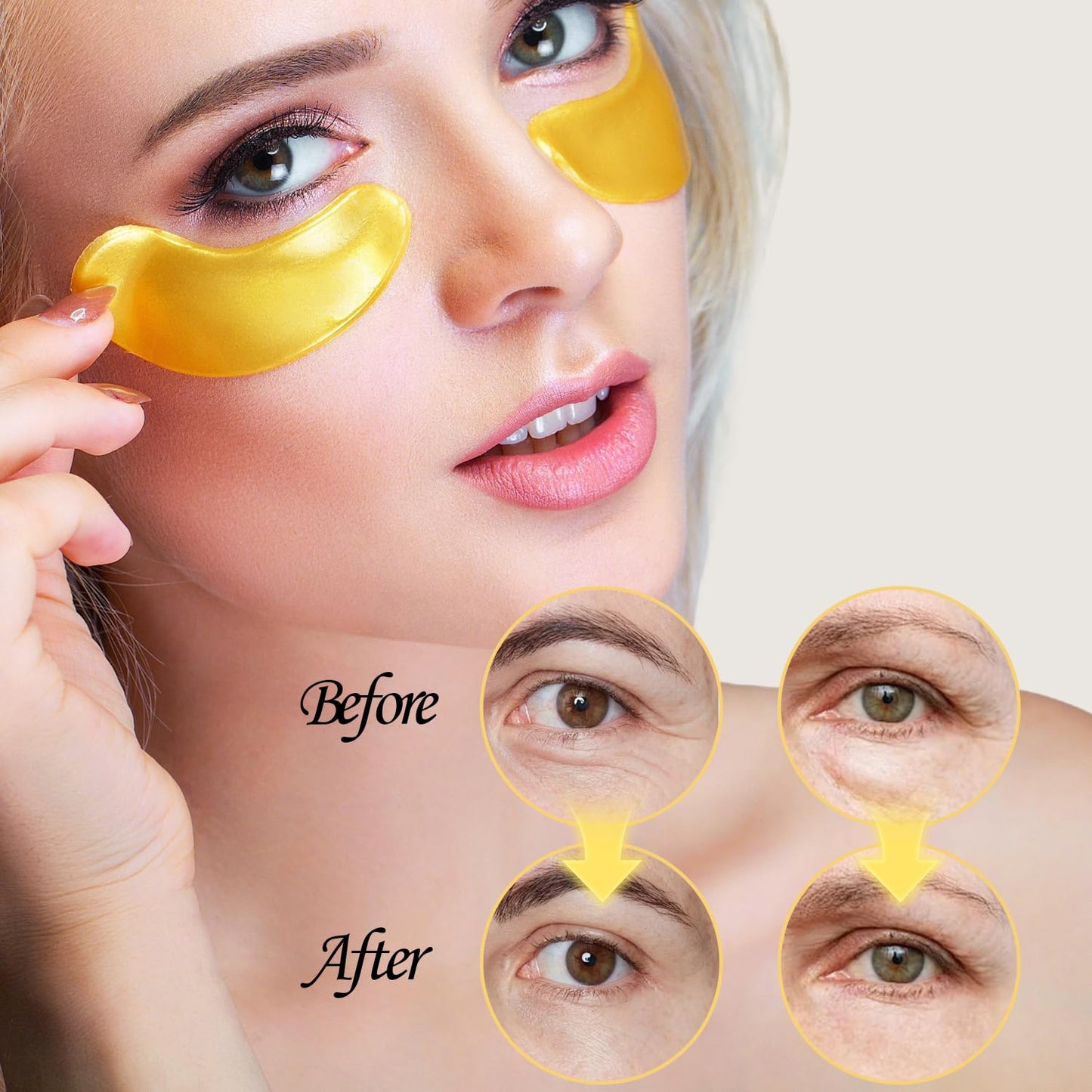 30 Pairs Lip Mask & Eye Mask, 24K Gold Crystal Gel Collagen Eye Patches for Puffy Eyes, Dark Circles, Chapstick Bulk, Hangover Kit, Bulk Gifts, Party Favors Adults, Bachelorette Party Accessories