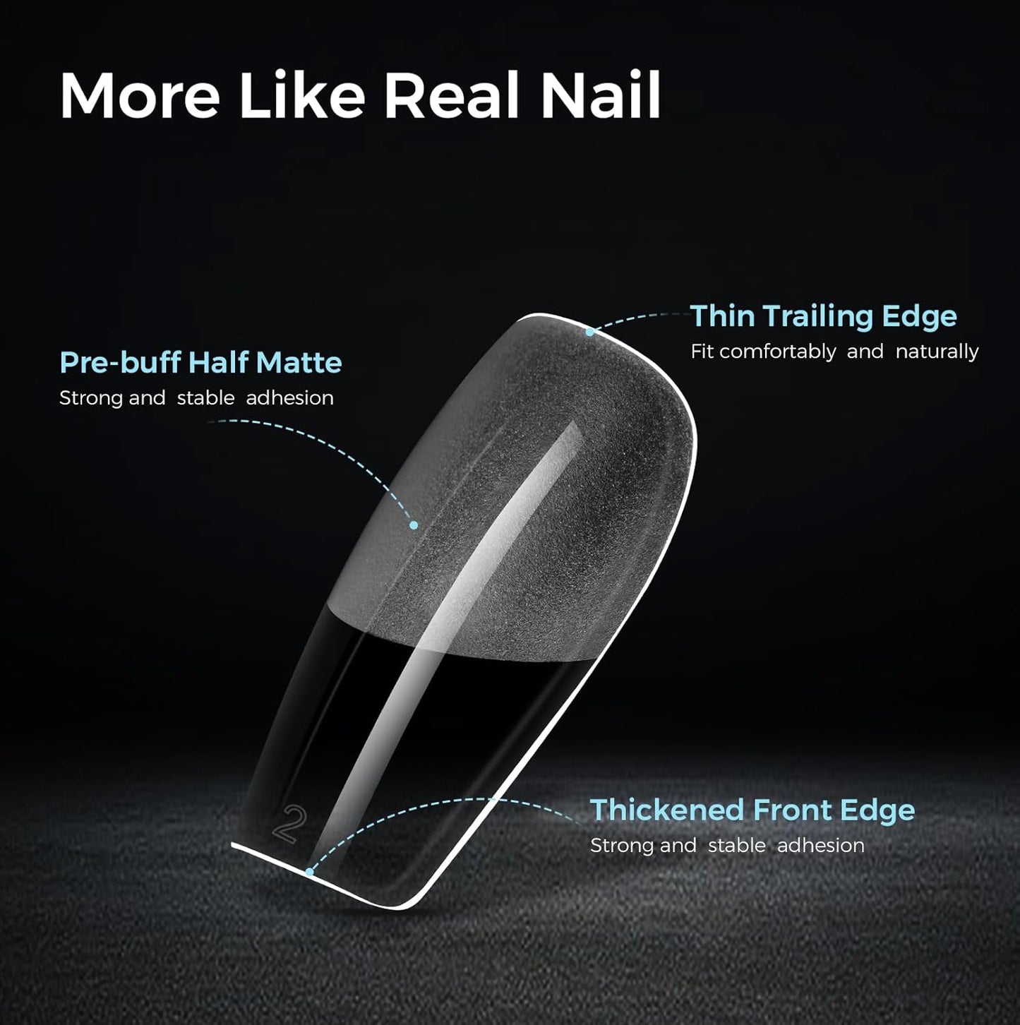 TOMICCA Medium Coffin Nail Tips Acrylic Nails 240Pcs Acrylic Nail Kit 15 Sizes Clear Nails Pre-shaped Gel Nail Tips for Nail Extensions Home DIY Salon