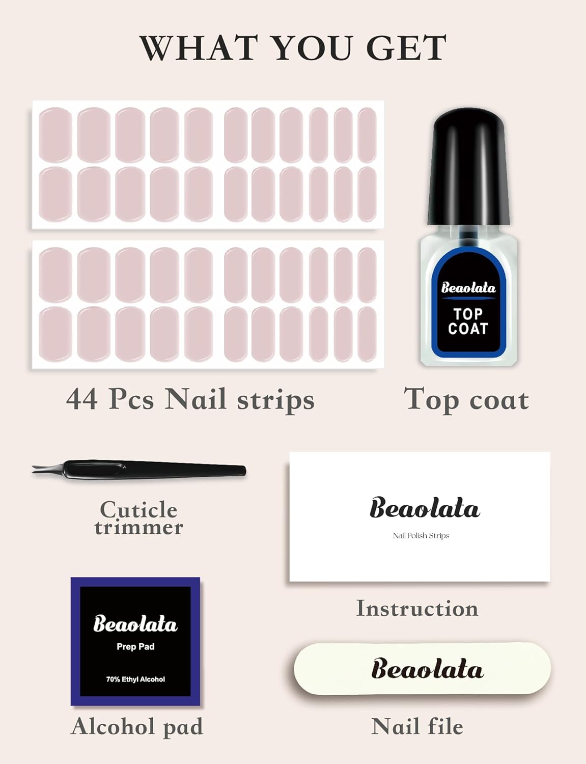 Nail Polish Strips, 44PCS Salon Quality Wraps with Top Coat, Long Lasting Gel Nail Stickers for Women Easy Apply& Remove (Upside Red&Black&Gold)