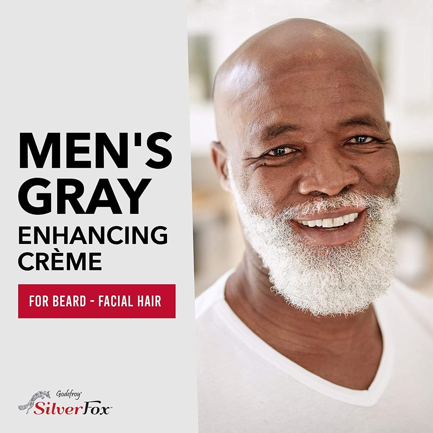 Godefroy Silver Fox Gray Enhancing Beard Brightener For All Hair Types, Leave-In Conditioner Moisturizing Treatment for Gray & Silver Hair Non-Greasy Lightweight for Men’s Beard & Scalp 3 OZ