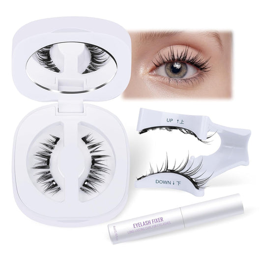 B&Qaugen Magnetic Eyelashes with Applicator Lashes Reusable Glue-Free Natural Look Cluster Kit Easy to Wear and Remove（M01）