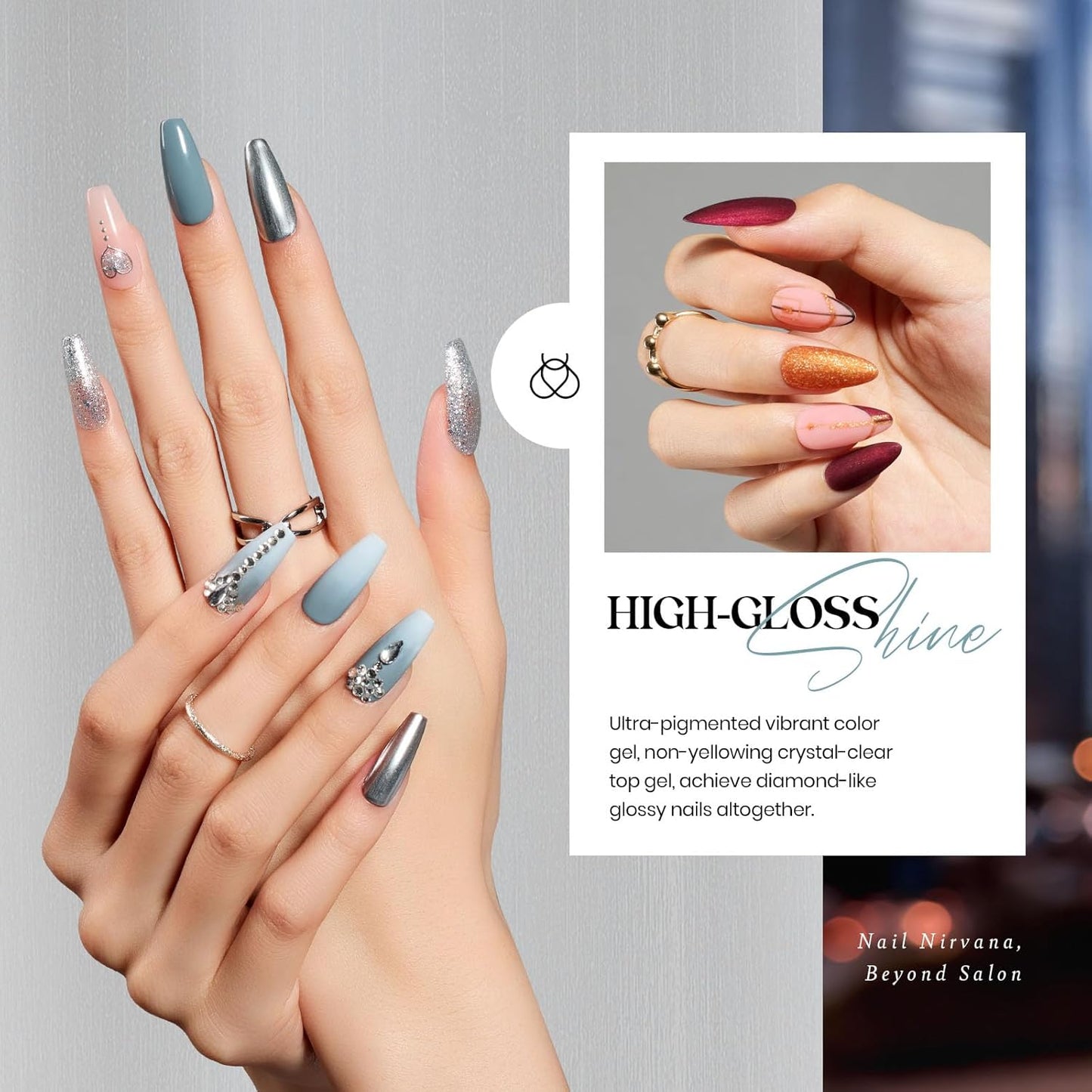 Beetles Winter Gel Nail Polish Set：23 Pcs Burgundy Brown Gold Nude Pink Black White Glitter Gel Polish Kit with Base Matte Glossy Top Coat Soak off UV Gel Nail Polish for Women