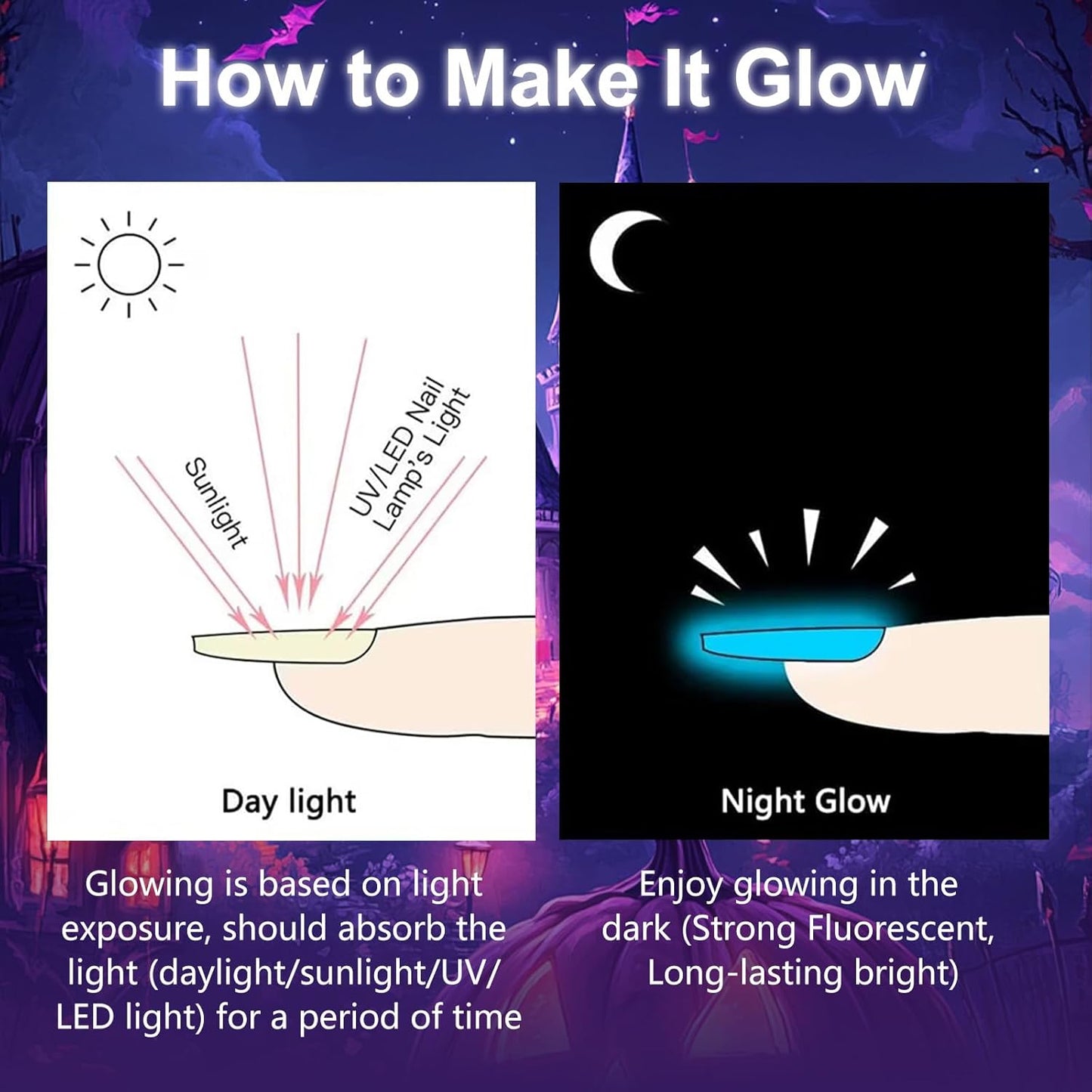 Glow in the Dark Nail Powder, 6 Colors Glow Dark Powder Dip Powder, Luminous Pigment Powder Fluorescent Neon Dipping Powder for Nail Art Decoration, Resin Craft(YYSDDPS-No.14-6PCS)