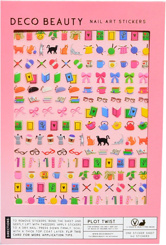 Plot Twist Nail Stickers - Lightweight & Easy-to-Apply Nail Art with Trendy Designs - Durable & Long-Lasting Nail Stickers for Women, Ideal for DIY Manicures & Salon-Quality Nails