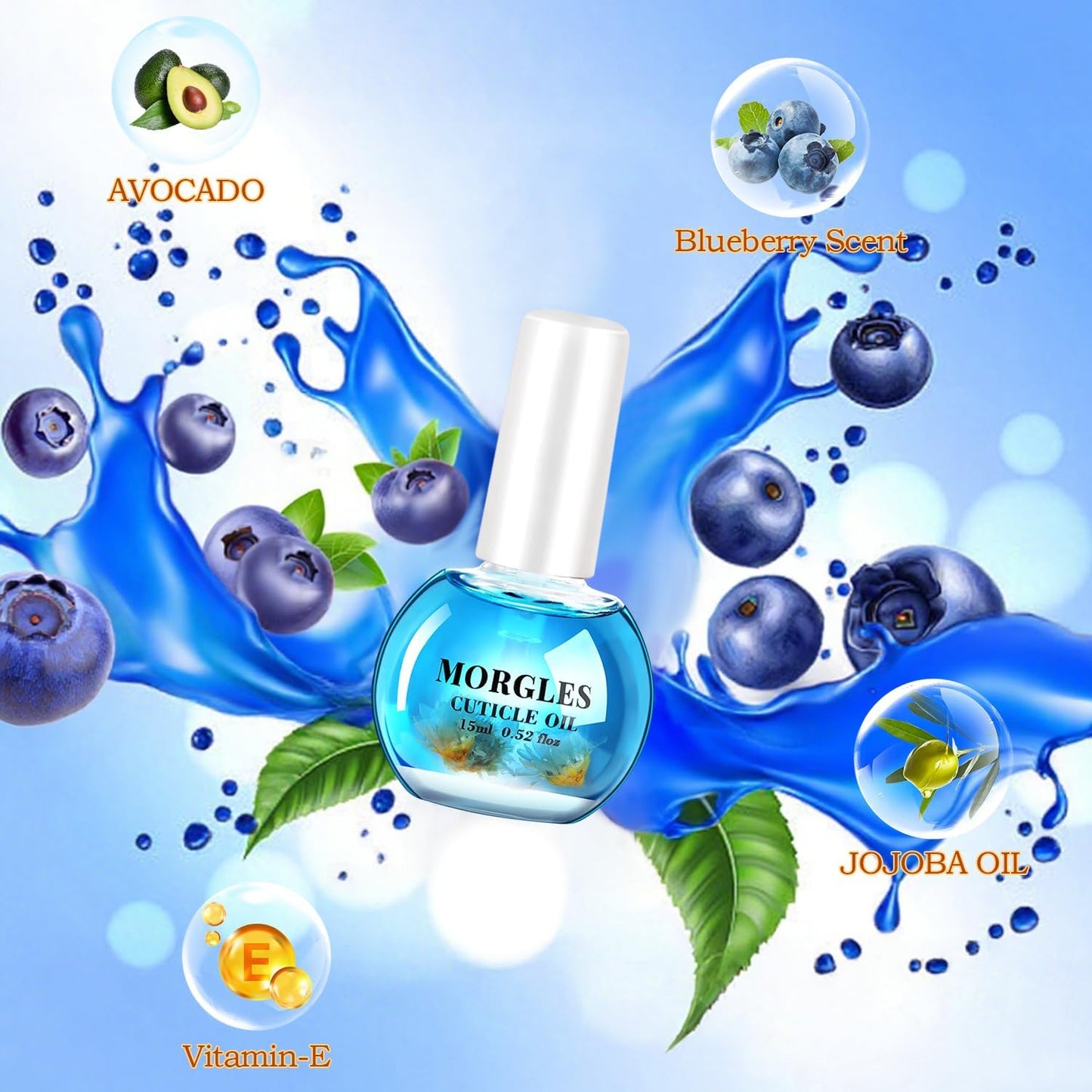 MORGLES Nail Files and Buffers Set, Manicure Kit for Women with Blueberry Cuticle Oil, 13 Pcs Nail Care Kit with Cuticle Trimmer and Pusher