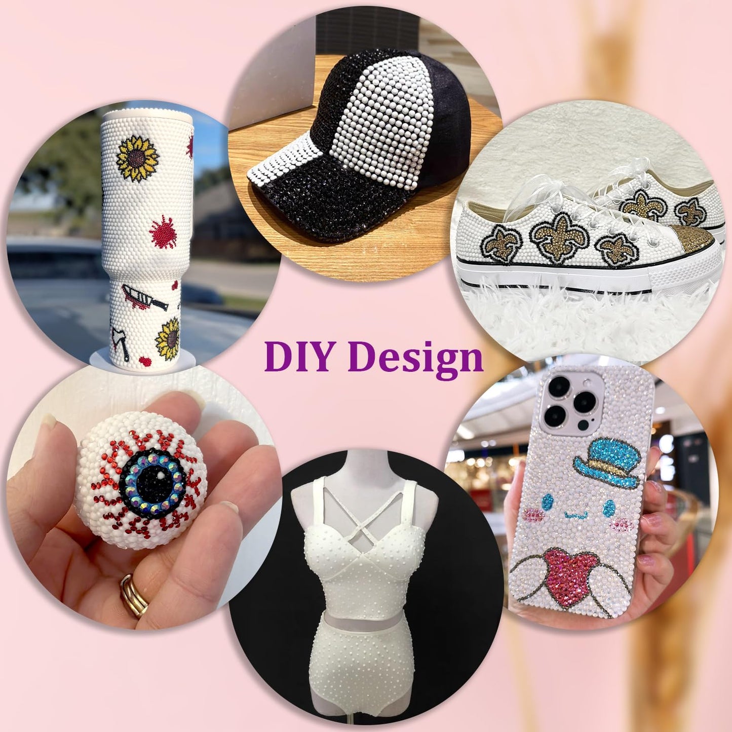 25000Pcs Resin Rhinestones with Tweezers for Crafting, White 2-6mm Mixed Sizes Bedazzling Crystal with 3Pcs 10ml B7000 Jewelry Glue for DIY Crafts Clothing Tumblers Shoes Fabric Nail Art