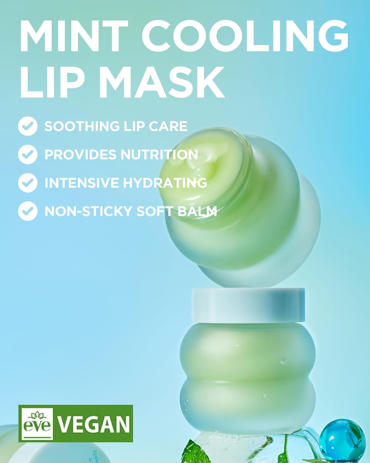 TOCOBO Mint Cooling Lip Mask – Korean Overnight Lip Treatment with Apple Mint, Tea Tree & Olive Oil – Soothing, Hydrating, Refreshing Balm – Soft Melting Texture, Fresh Herb Scent, 0.5 oz.