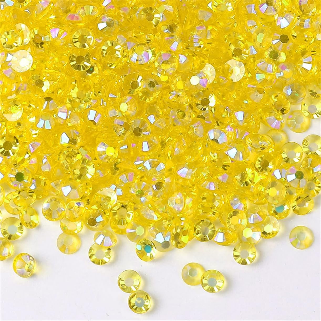 500 Pieces SS30 6mm Flatback Rhinestones AB Clear Round Gems Crystals for Nail Art DIY Crafts Clothes Shoes Bags （Transparent Citrine AB）
