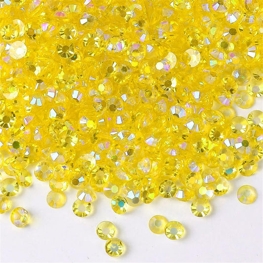 500 Pieces SS30 6mm Flatback Rhinestones AB Clear Round Gems Crystals for Nail Art DIY Crafts Clothes Shoes Bags （Transparent Citrine AB）