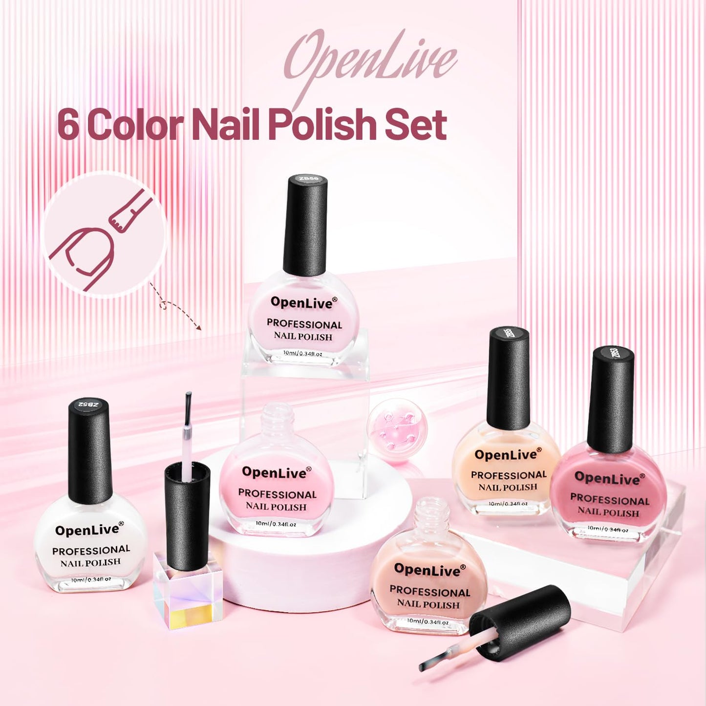 Jelly Nail Polish Set 6 Colors White Pale Red Soft Pink Natural Nude Pale Purple Fresh Pink Purple All Seasons Neutral Color Quick Dry Nail Polish Set for Women Salon DIY Nail Art