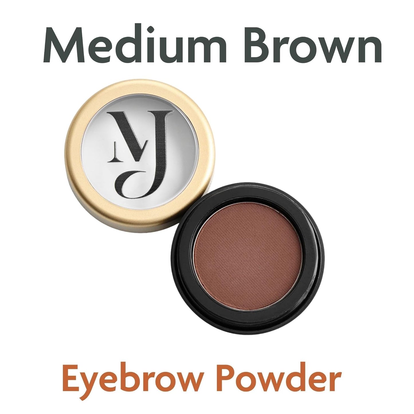 Marie-José Brow Powder – Medium Brown | Brown Eyebrow Powder, Vegan & Cruelty-Free | Highly Pigmented, Long-Lasting Compact | 9 Shades Available | Made in USA