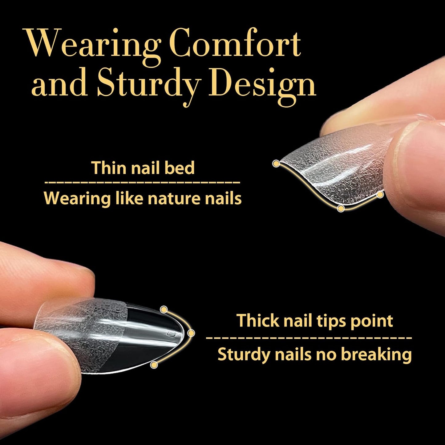 UNA GELLA Almond Gel Nail Tips 600 Pcs Pre-filed Almond Nails Full Cover Press On Nails 12 Sizes Half Matte Clear Fake Soft Gel Nail Tips for Extension Home DIY Salon with Box