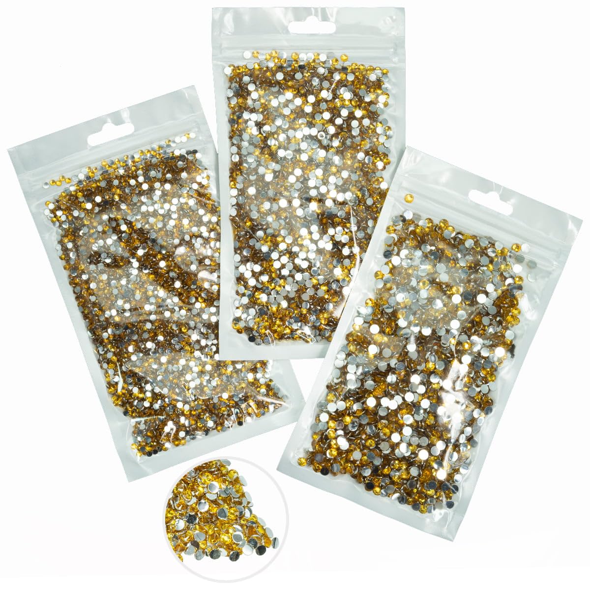 16000PCS Golden Yellow Crystal Resin Rhinestones for Crafting Gold Flatback Stones 3mm 4mm 5mm Non-Hotfix Diamonds Crystals Gems Charms for Face Eyes Makeup Tumblers Bottles DIY Crafts Clothes Shoes