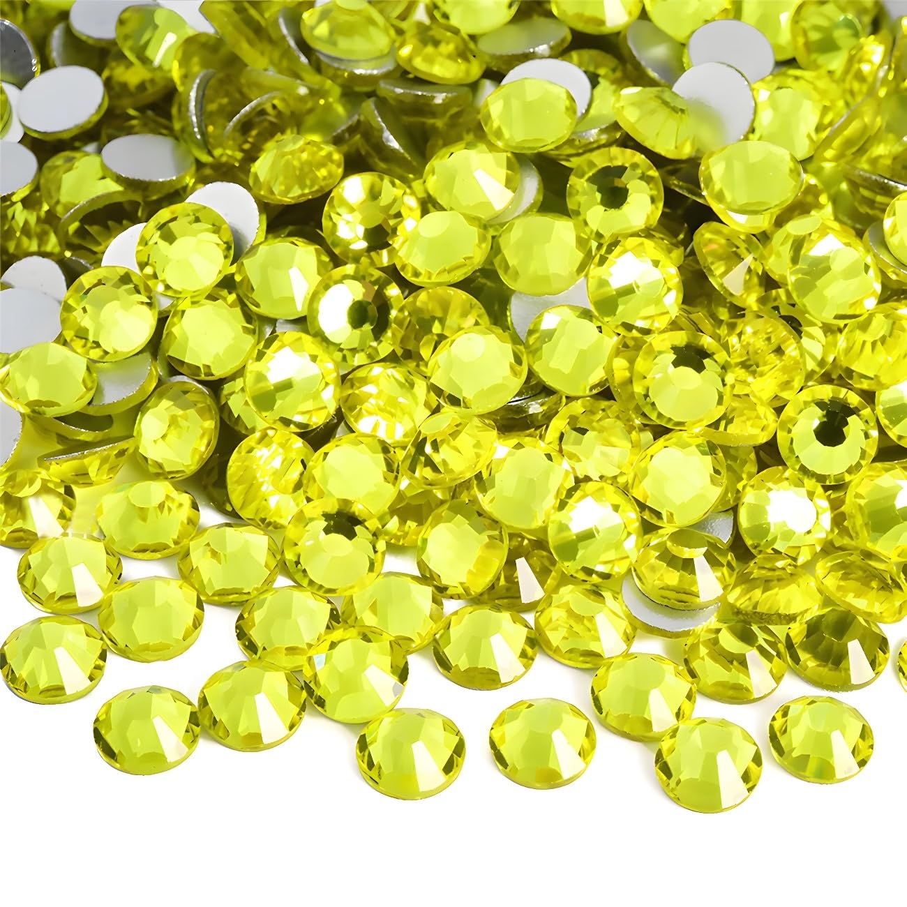 Flatback Rhinestones Round Gems for Nails Art and Crafts 4000Pcs SS6 2mm Glitter Crystals Stone DIY Bags Clothes Shoes (Citrine)