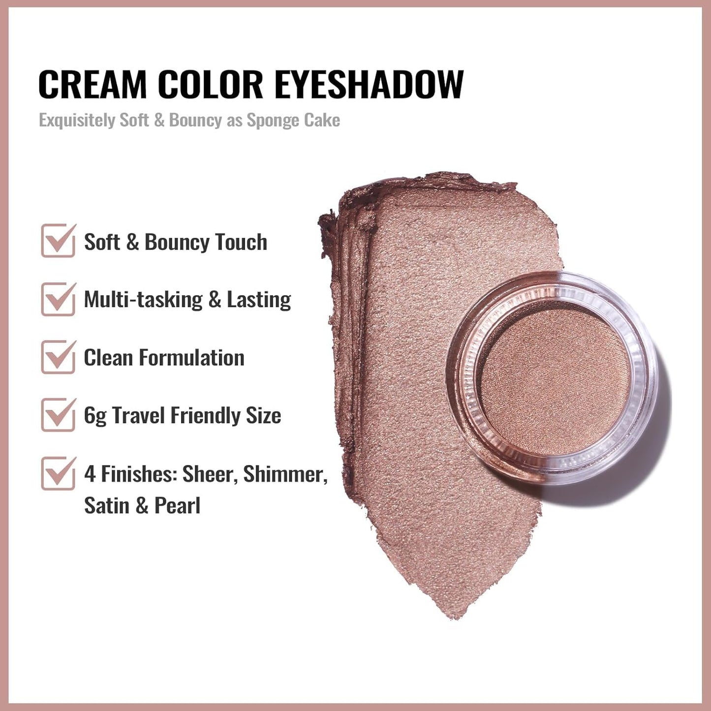 Oulac Shimmer Cream Eyeshadow also for Highlighter Blendable Eye Shadow Waterproof&Long Lasting with Moisturizing Formula Soft Shimmer Eye Make-up,Vegan & Cruelty-Free,6g 22