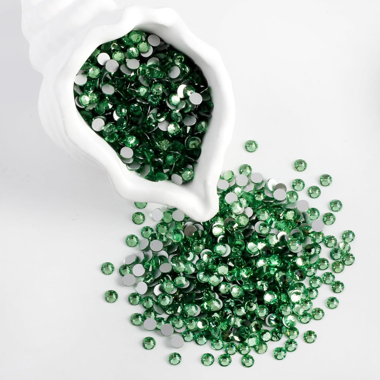 3000 PCS SS8 Flatback Rhinestones,12-Facet Diamond-Cut Glass Gems for Nail Art,Clothing,DIY Crafts,Glue-On Decoration Stones with Silver Backing,Peridot