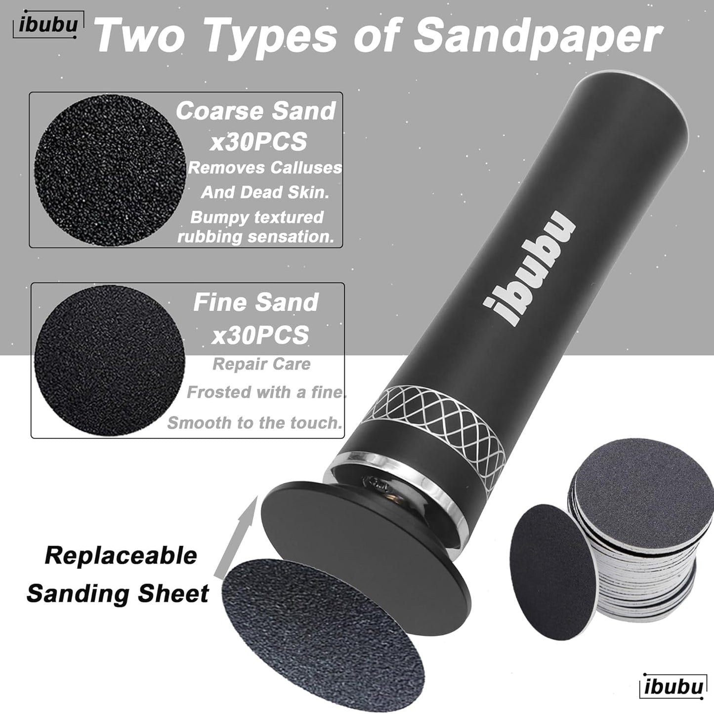 Upgrade Electric Feet Callus Remover Professional Powerful Foot File Pedicure Grinder Sanders 24V Power 1200RPM Speed Adjustable for Dead Dry Crack Skin Calluses (Black)