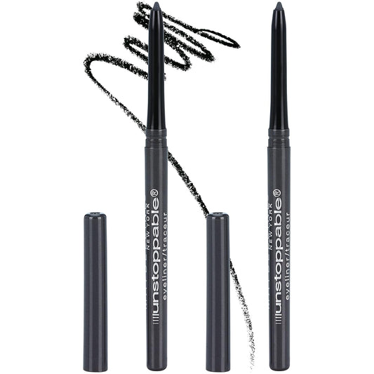 Maybelline Unstoppable Waterproof Mechanical Grey Eyeliner Pencil, Easy to Apply, Smooth Glide, Up to 24 Hour Wear, Pewter, Pack of 2