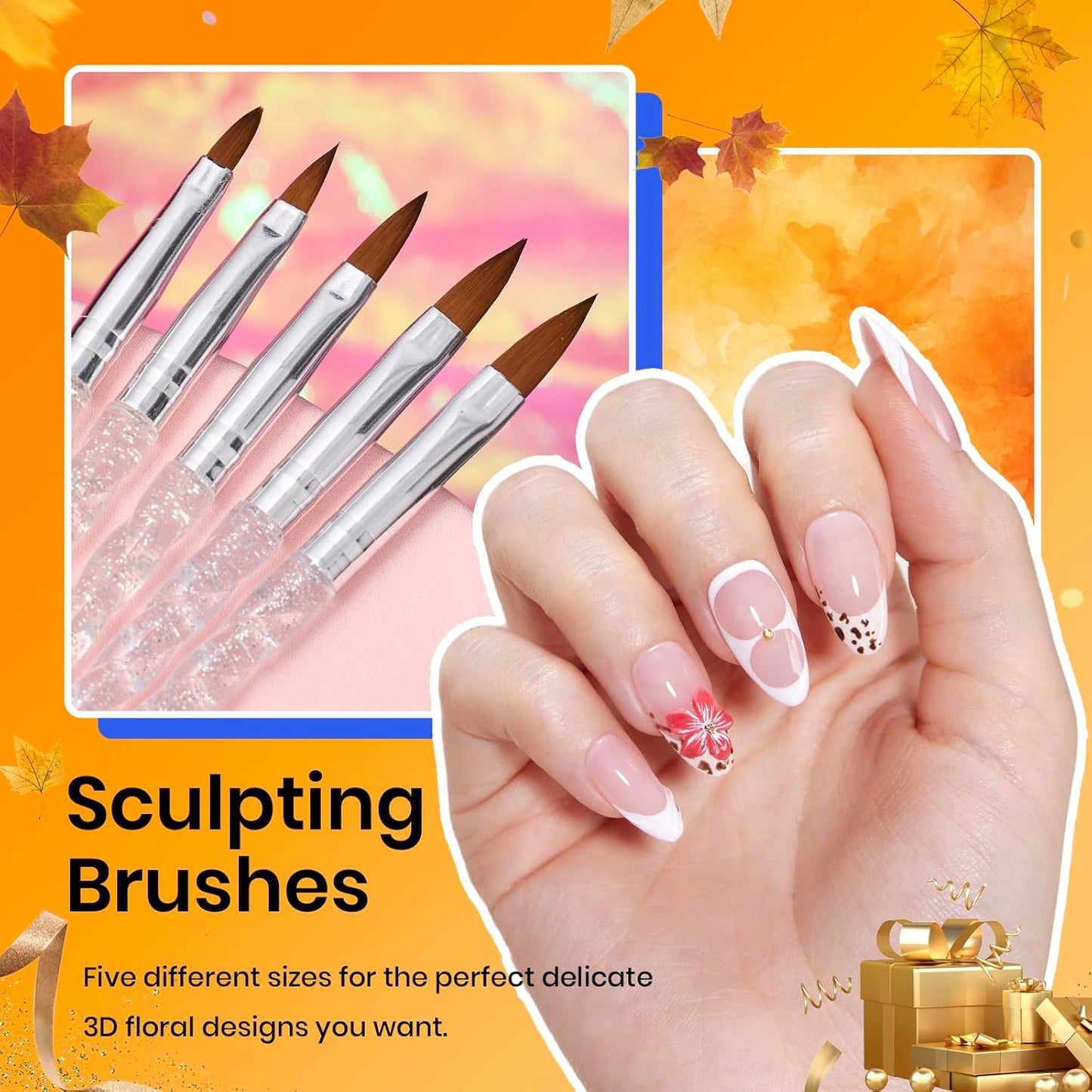 Beetles 31pcs Nail Art Brushes, Dotting Tools, Nail Art Pens, Dust Brush, Striping Liner Fingernail Drawing Pens with Palette Holder All in One for Starter Manicure Design Set