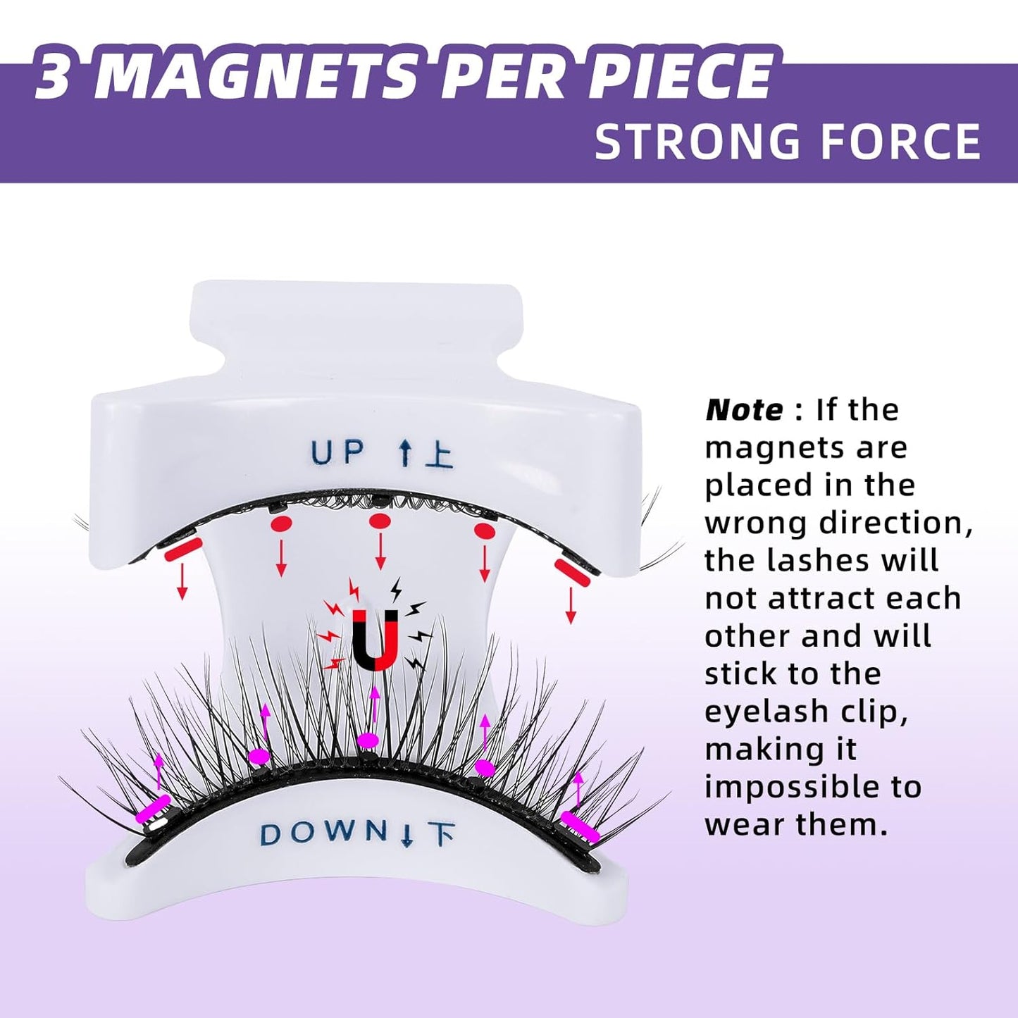 B&Qaugen Magnetic Eyelashes with Applicator Lashes Reusable Glue-Free Natural Look Cluster Kit Easy to Wear and Remove（M03）