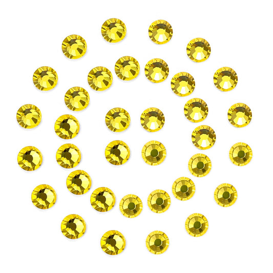 1440Pcs Lemon Yellow Crystal Rhinestones,Glass Flatback Rhinestones Gemstones for Nail Face Makeup Art Crafts Clothes Decoration - (SS12, 3.0mm,Lemon Yellow)