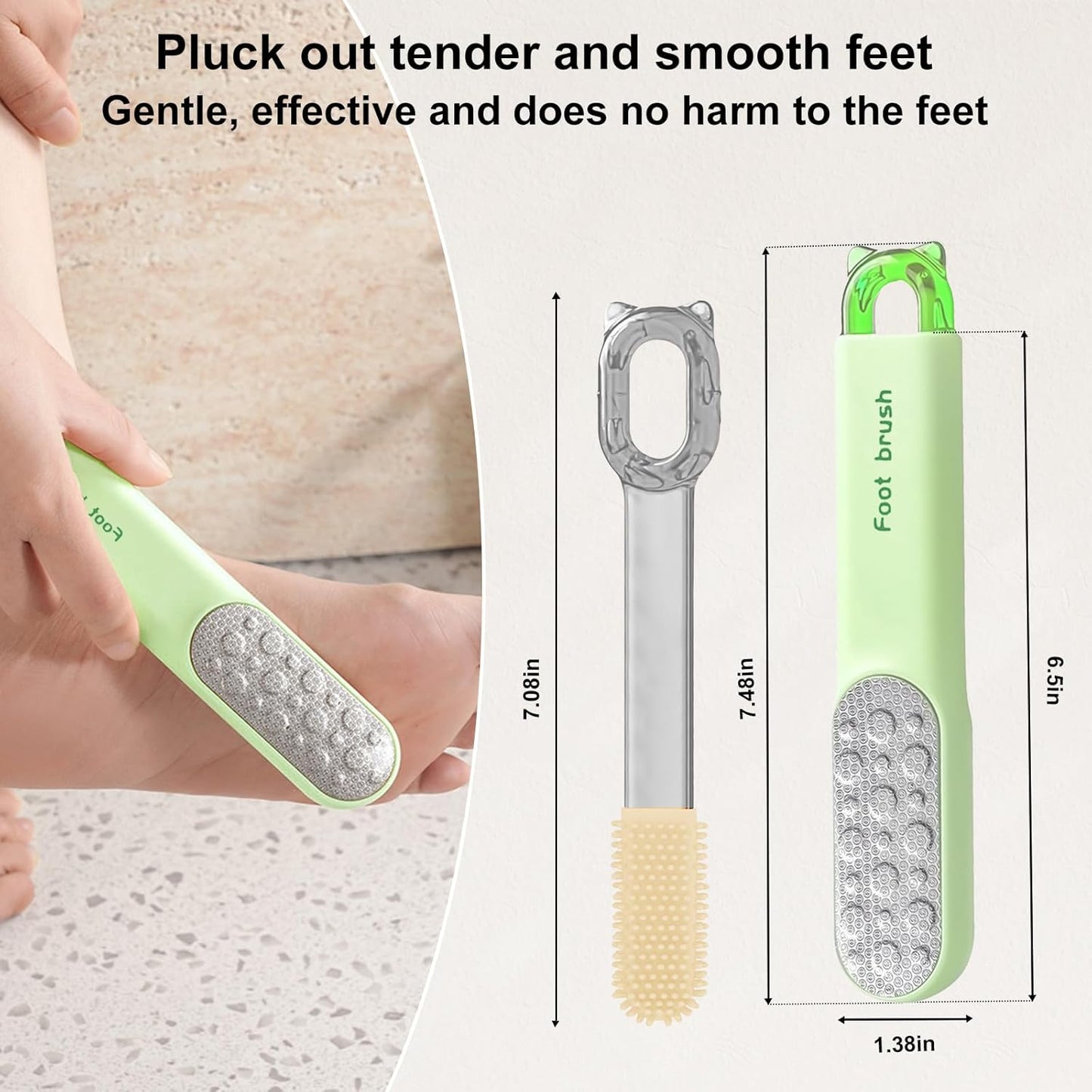 Double-Sided Stainless Steel Foot File & Callus Remover, Professional Pedicure Tool for Dry & Wet Feet, Hard Skin & Corn Remover with Threaded Design, Long-Lasting, Green (Ergonomic Grip)