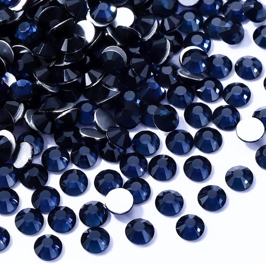 Montana Flatback Rhinestones, Glass Rhinestones for Nail Art and Craft, Glue Fix, Loose Crystal Gemstones(Montana, SS12, 1440pcs, 2.9-3.0mm)