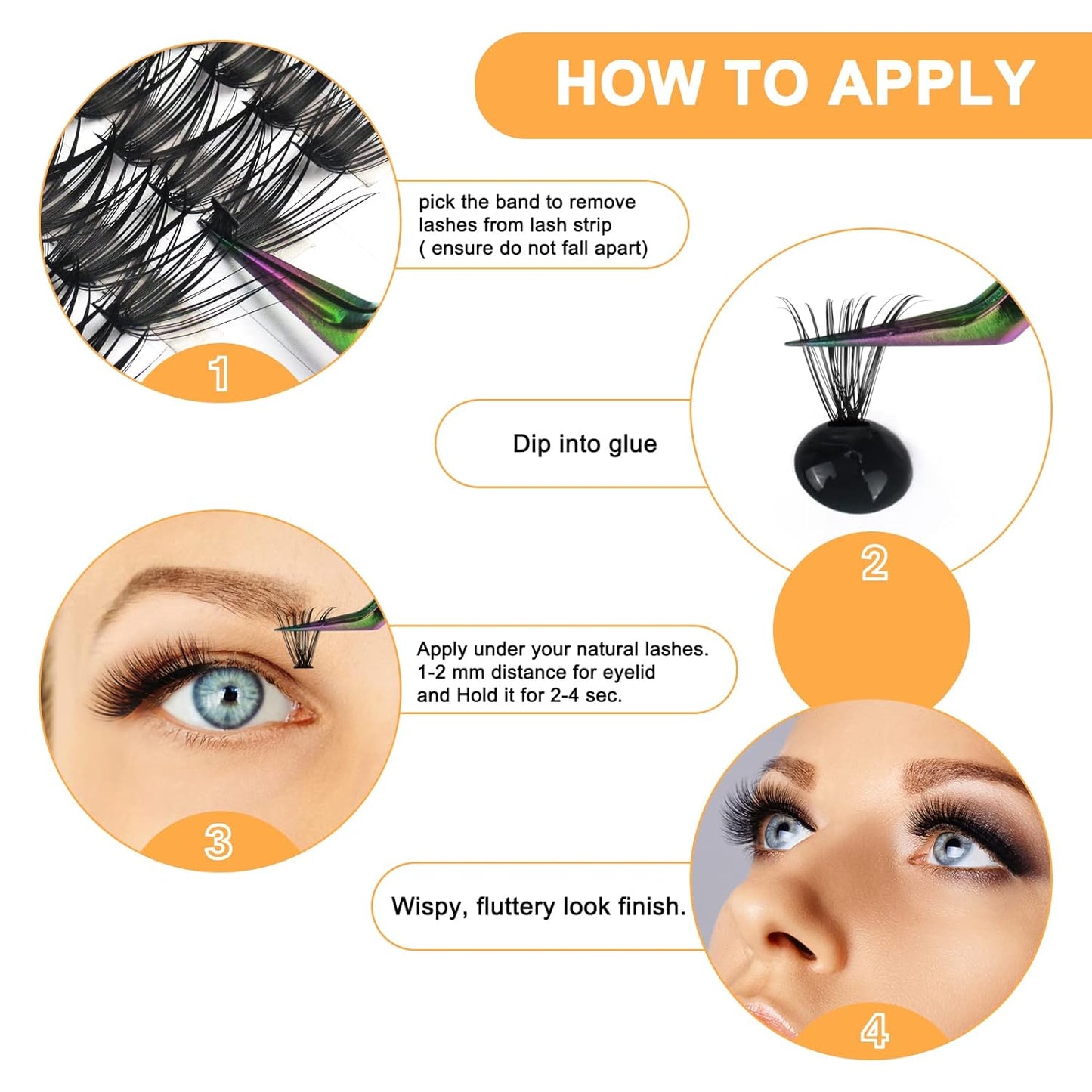 B&Q Lash Clusters 40D-D-13 Individual Lashes 280 Clusters False Eyelash 10D 20D 30D 40D Lash Clusters Extensions Individual Lashes Cluster DIY Eyelash Extensions at Home (40D-D,13MM)