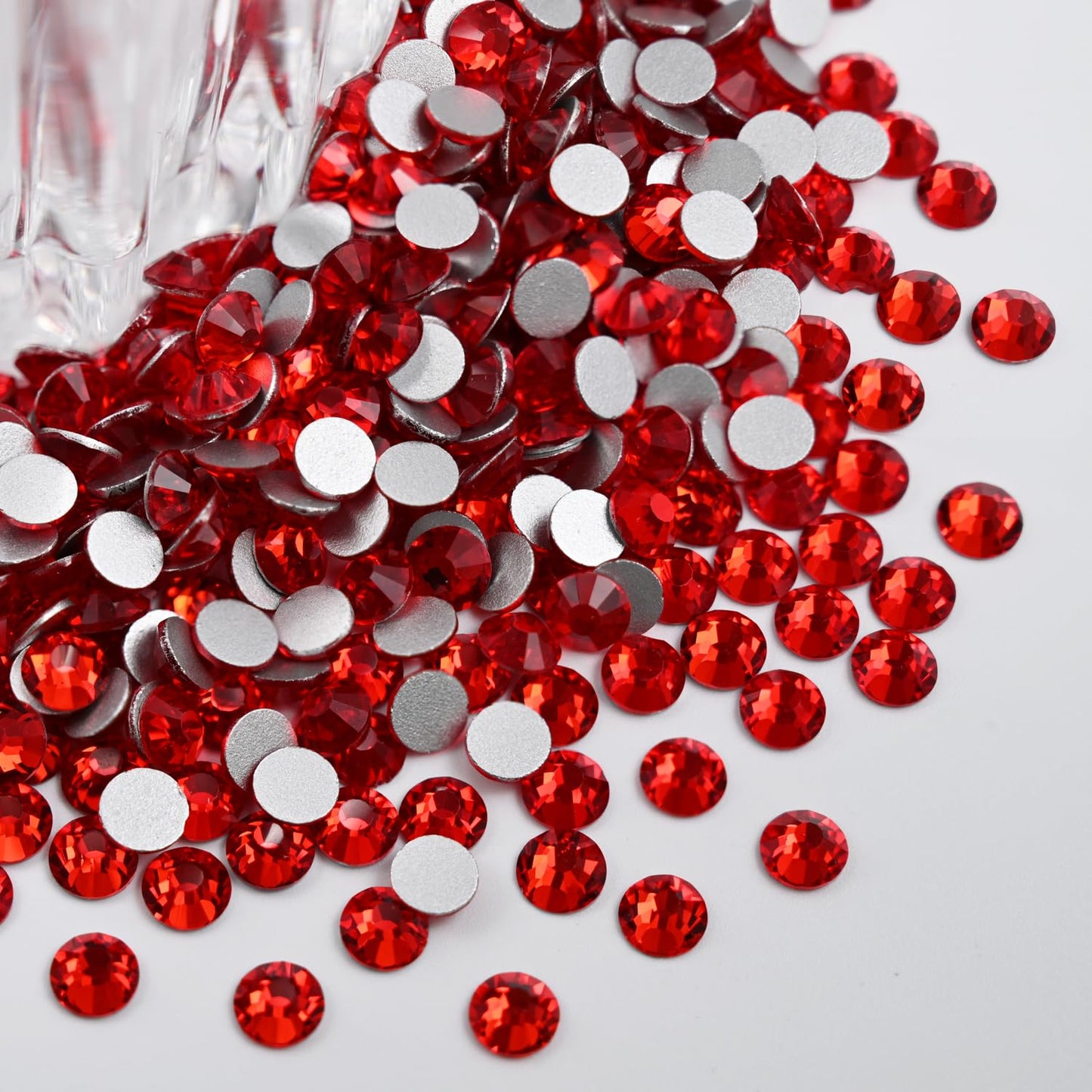 Flatback Glass Rhinestones,Bedazzler Gems 288pcs Non Hotfix Crystal Rhinestones for Nail Charms Crafts Clothes Tumblers,Red,SS30
