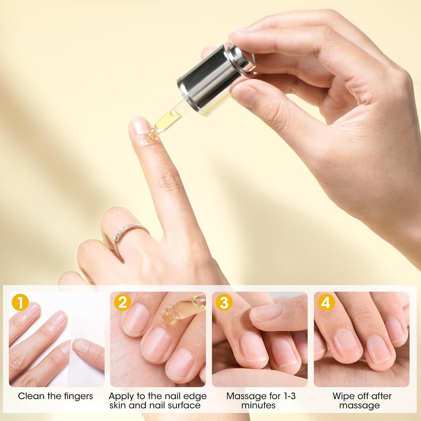 Gellen Nail Cuticle Oil for Growth and Strength, Natural Keratin Vitamin E Nail Growth Oil, Organic Cuticle Nails Serum for Hydrating, Nourishing, Strengthening, Repairing