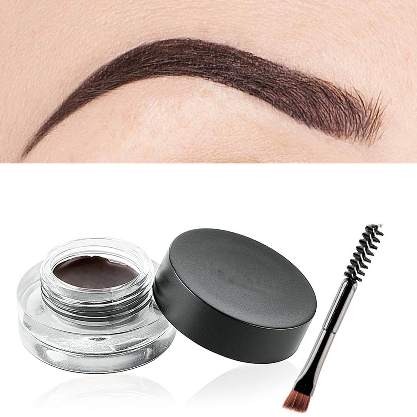 MAEPEOR 12 Colors Eyebrow Pomade Full-pigmented Long Lasting Waterproof Eyebrow Cream Gel Filling & Shaping Tinted Eyebrows Enhancers with Brush for Daily or Cosplay (03 Walnut)