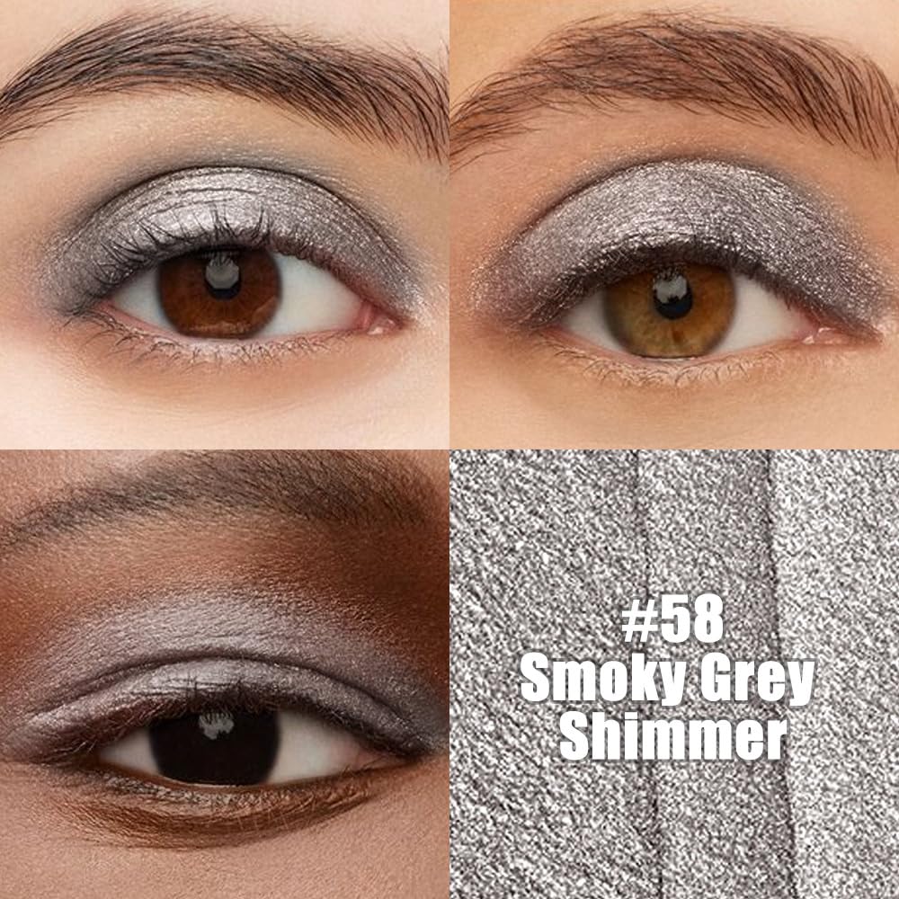 Grey Shimmer Cream Eye Shadow Stick Makeup for Women, Grey Shimmer Eyeliner Pencil Eyeshadow Brightener Stick for Eyes, Waterproof Eyeshadow Applicator Blendable, sombras para ojos 58#