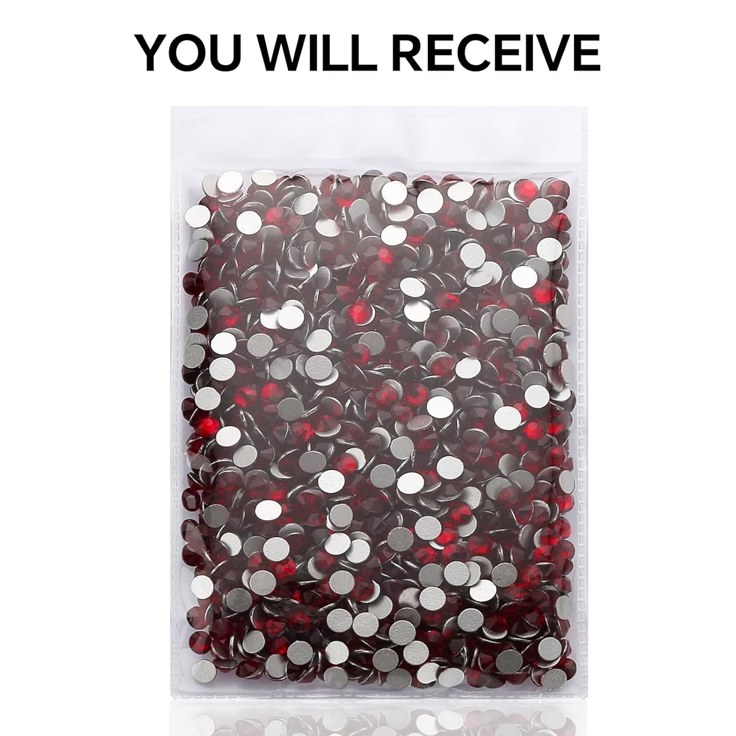 288Pcs Siam Crystal Rhinestones,Glass Flatback Rhinestones Gemstones for Nail Face Makeup Art Crafts Clothes Decoration -(SS34,7.0mm,Siam)