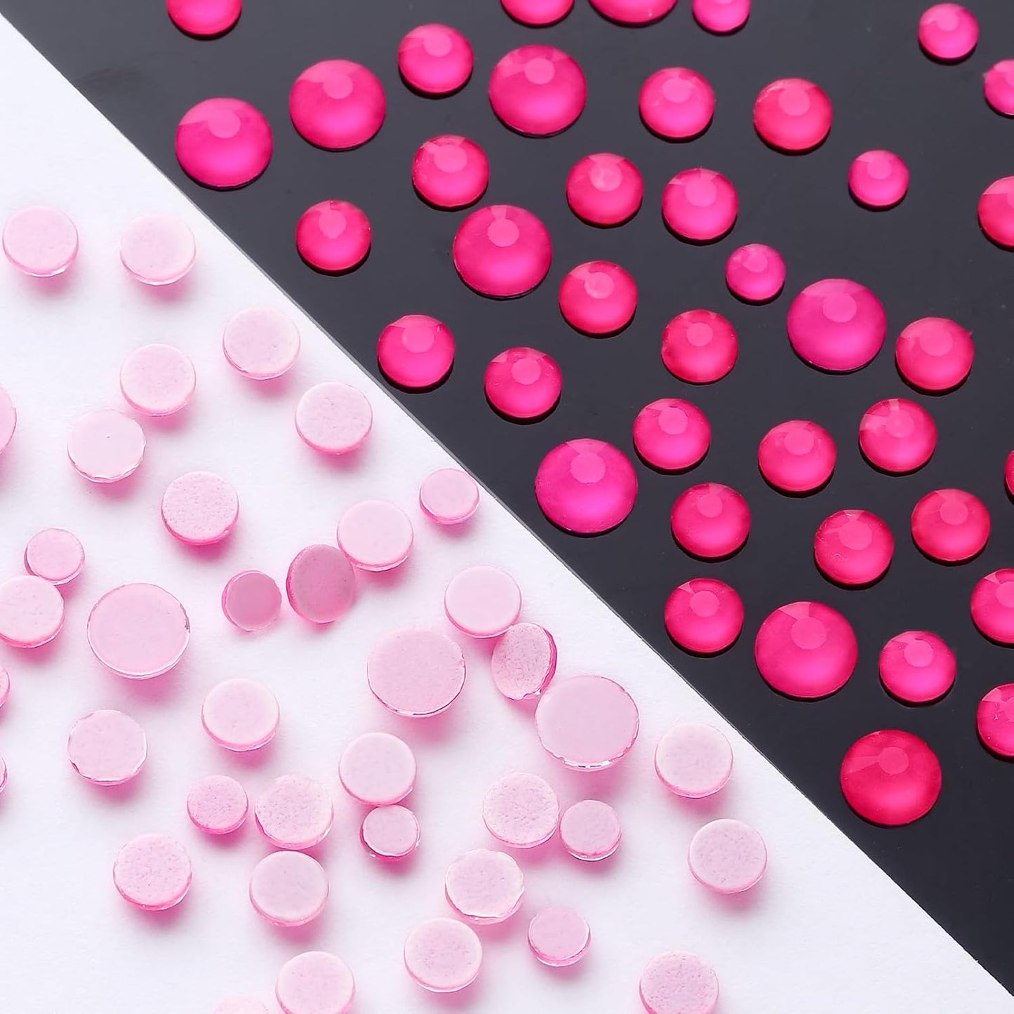 Neon Rose Flatback Rhinestones, Glass Rhinestones for Nail Art and Craft, Glue Fix, Loose Crystal Gemstones(Neon Rose, SS16, 1440pcs, 3.8-4.0mm)