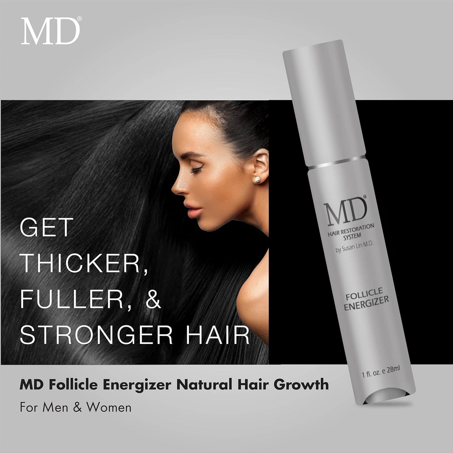 MD Follicle Energizer | Natural Hair Growth Serum | Biotin Infused to Block DHT Production and Prevents Hair Loss | 1 Fl Oz 60-Days Supply