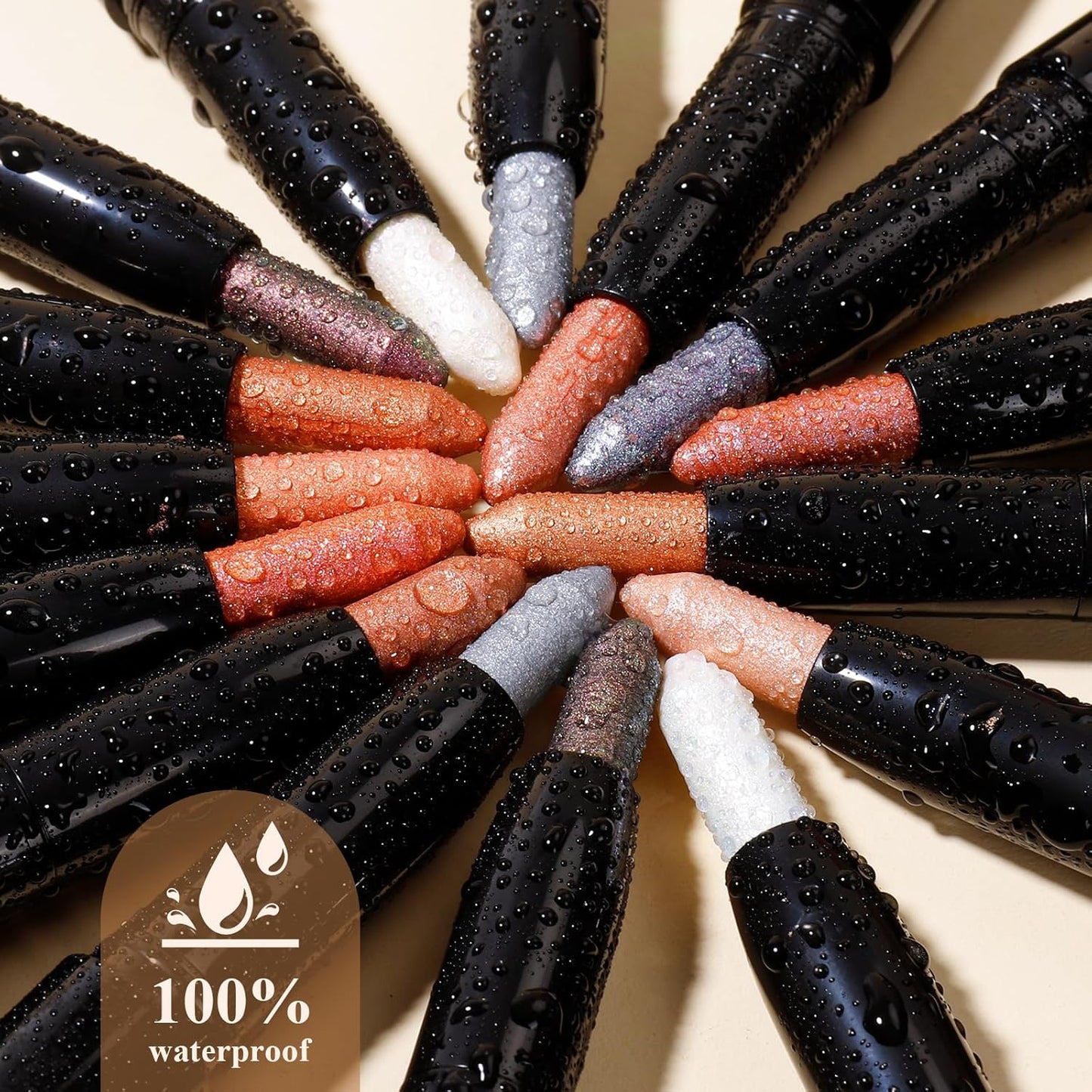 Cream Waterproof Hypoallergenic Eyeshadow Stick, long wear Metallic Glitter Matte Eye Shadow Pencil With Makeup Brush, Eye Brightener, 60 Daisy Matte