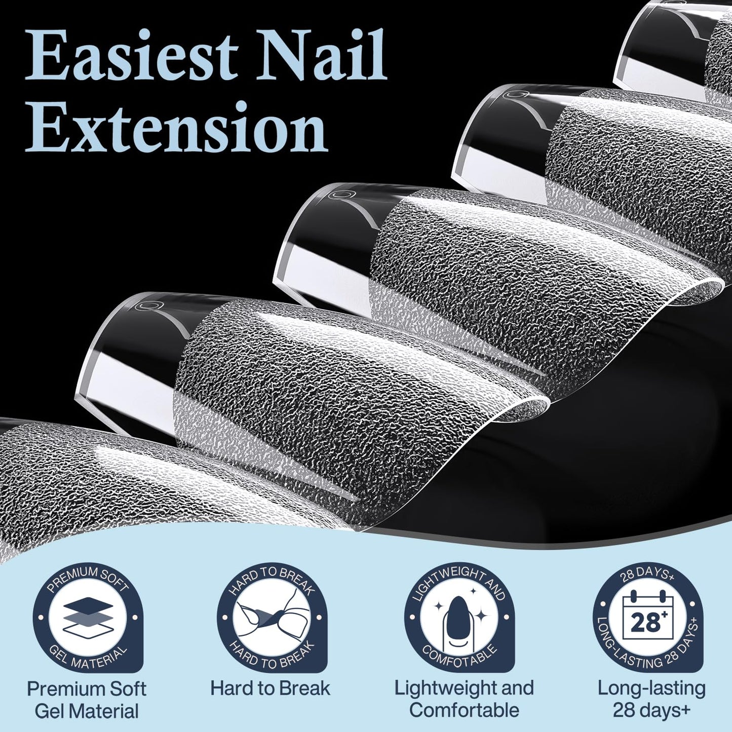 Luckyfariy Extra Short Coffin Nail Tips, 240Pcs Pre-shaped Half Matted Full Cover Ballerina Fake Nails Press on Extension, Soft Gel Clear Tips Home DIY Mani 12 Sizes