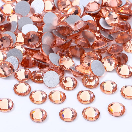Champagne Flatback Rhinestones, Glass Rhinestones for Nail Art and Craft, Glue Fix, Loose Crystal Gemstones(Champagne, SS16, 2880pcs, 3.8-4.0mm)