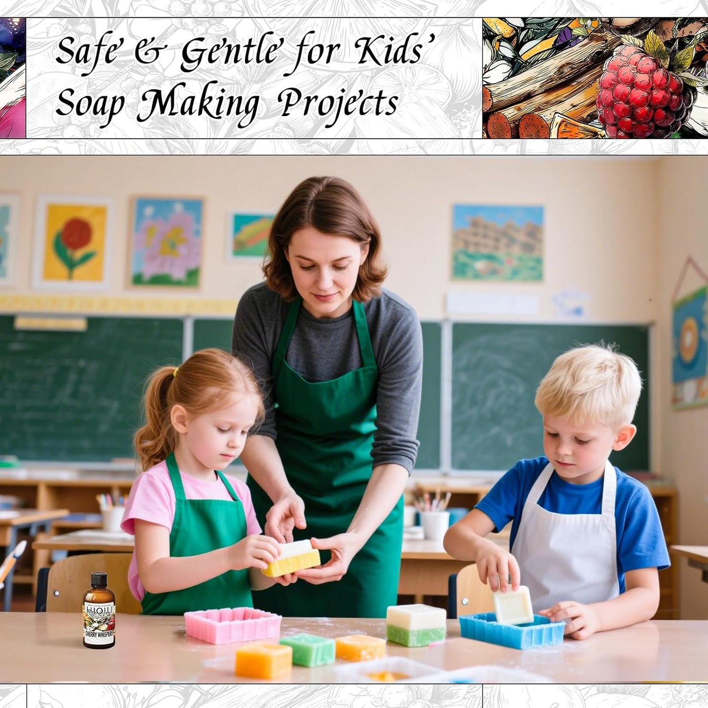 HIQILI Cherry Whispers‌ Fragrance Oil for Soap, Candle Making, Inspired by E.scd Cherry in-t.Air, Wool Dryer Balls, Home Luxury Scents for Laundry & Bathroom Use - 1 Fl Oz