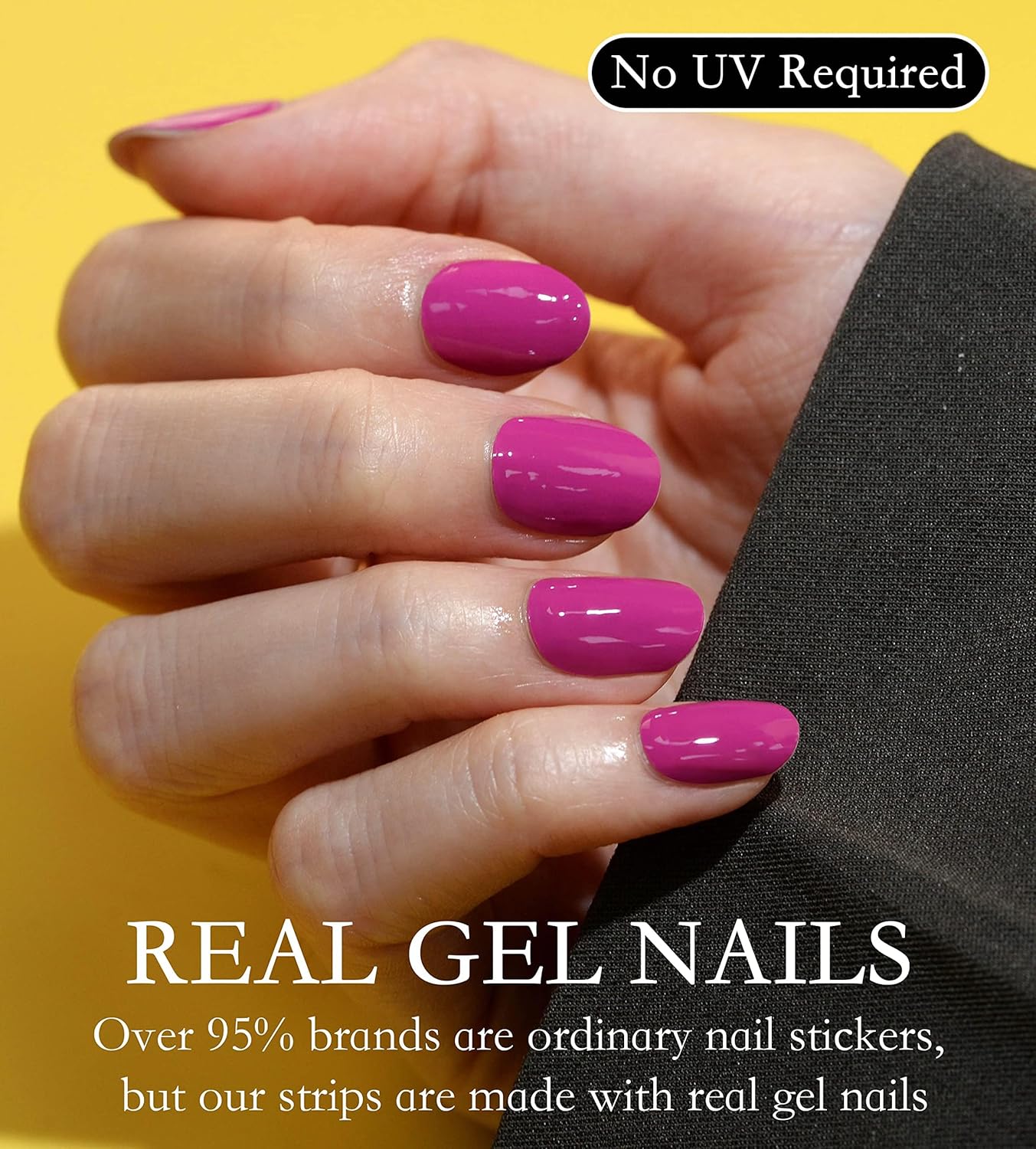 Nail Polish Strips Long Lasting, 20Pcs Wraps, Easy Apply& Remove Salon Quality Gel Nail Stickers (Dry Prune Pink)