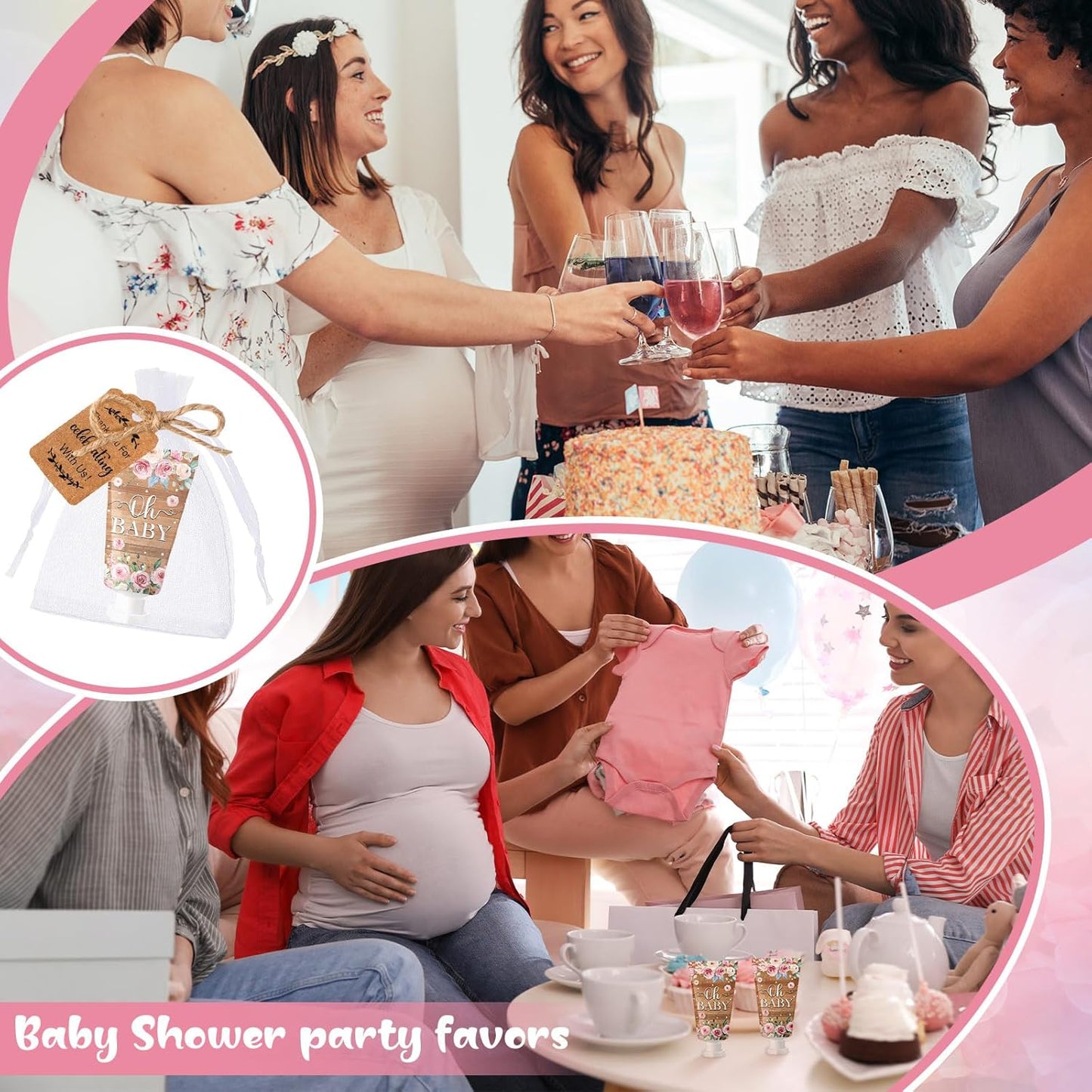 48 Sets Baby Shower Hand Cream Party Favors for Guests Gift Bulk Travel Size Hand Lotion Set for Baby Shower Wedding Christmas(Floral)