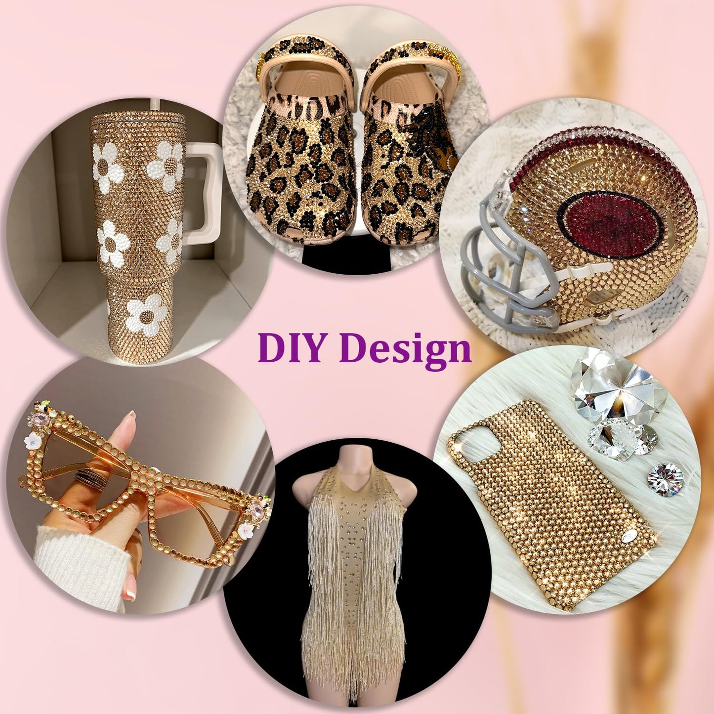 25000Pcs Resin Rhinestones with Tweezers for Crafting, Champagne 2-6mm Mixed Sizes Bedazzling Crystal with 3Pcs 10ml B7000 Jewelry Glue for DIY Crafts Clothing Tumblers Shoes Fabric Nail Art