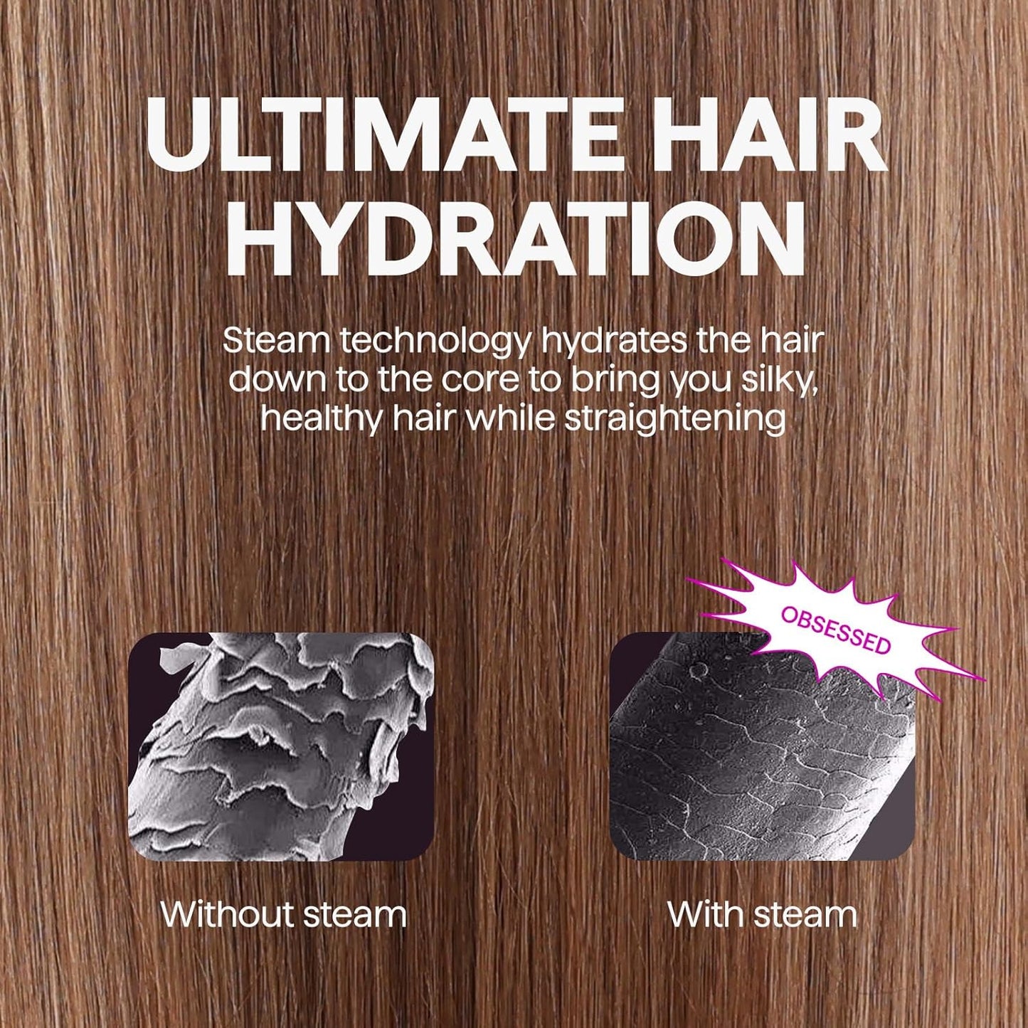 Wavytalk Pro Steam Hair Straightener Brush, Steamline Pro 3 in 1 Straightening Brush, Steam Reduces Damage, Nourishes Hair, and Expedites Straightening